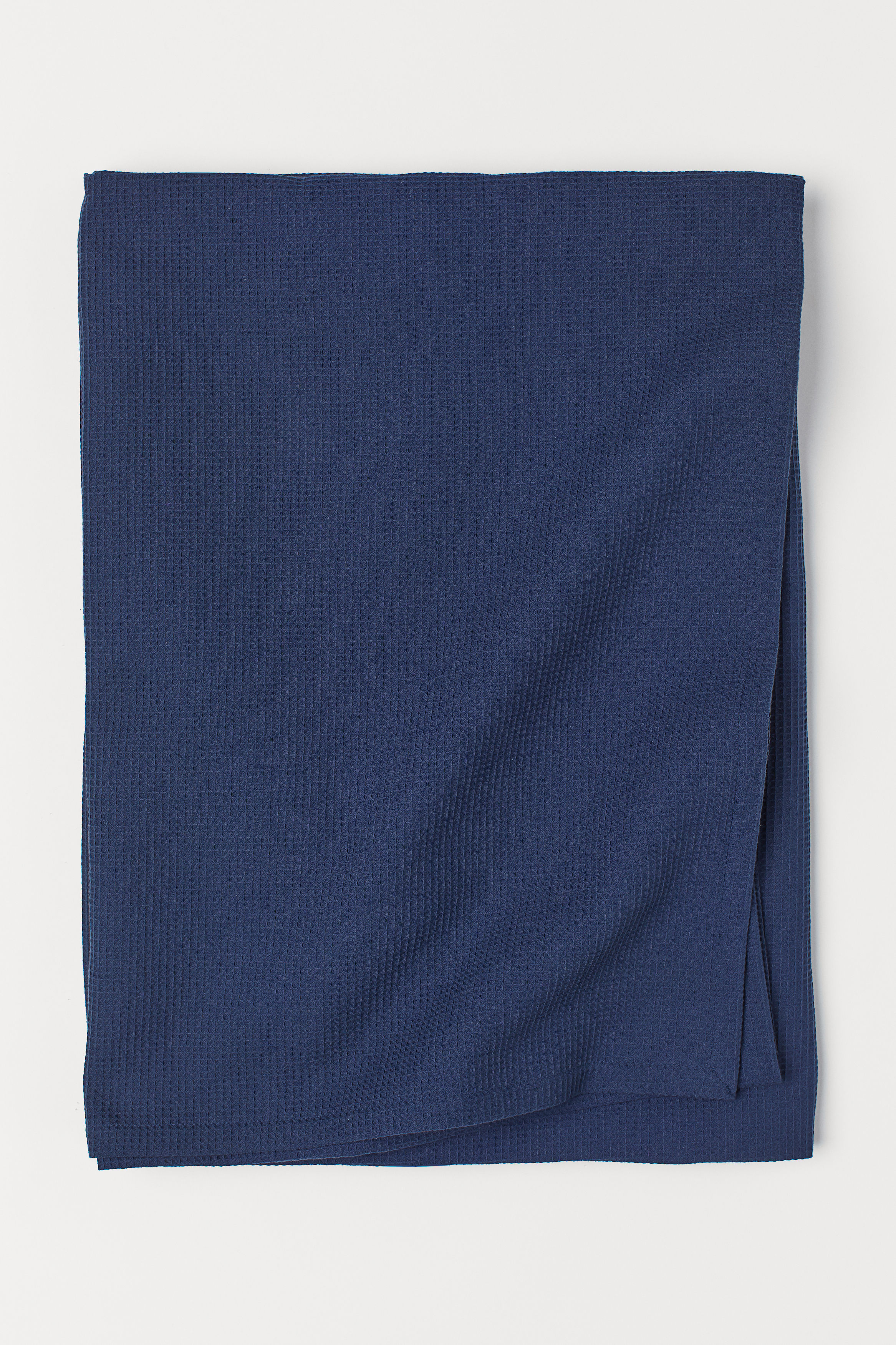 waffled bedspread - dark blue| h&m cn