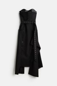 Bandeau dress with leather bra - Black| H&M CN
