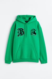 Loose Fit Printed hoodie - Bright green/N.Y. Upstate 86| H&M CN