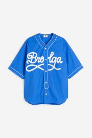 Printed baseball shirt - Blue/Brolga| H&M CN