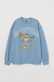 Oversized printed sweatshirt - Light blue/Garfield| H&M CN