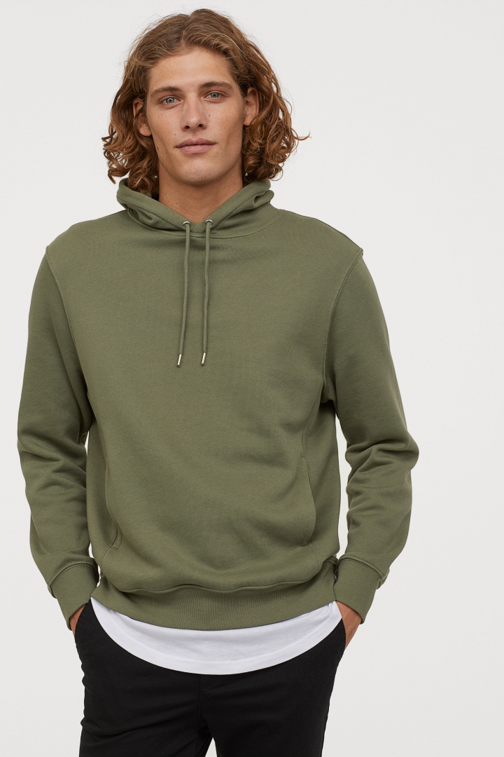 h&m khaki hoodie