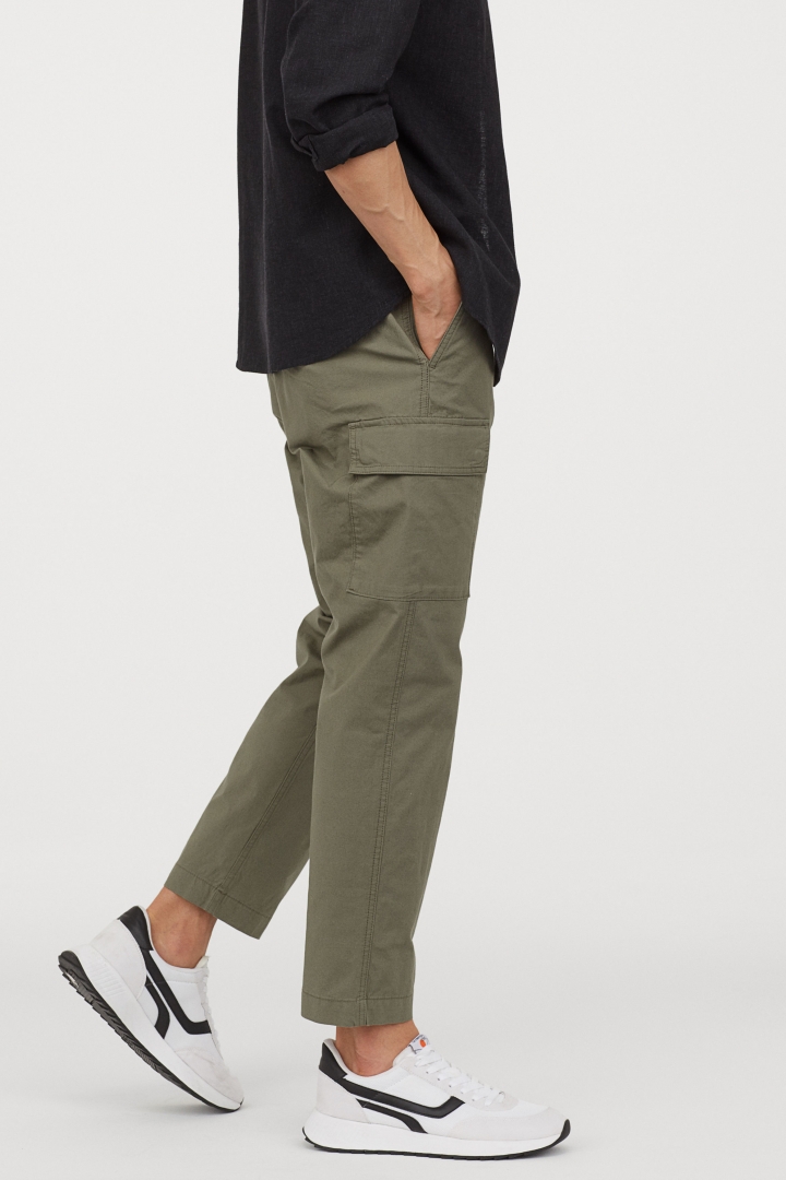 slim fit khaki joggers