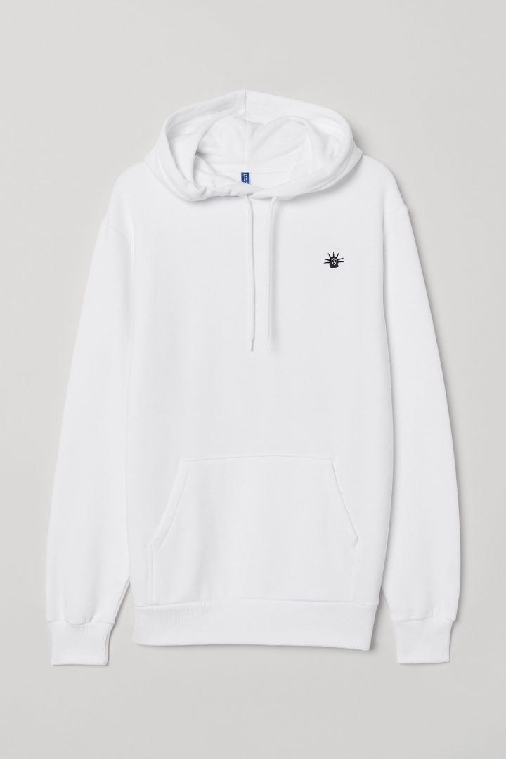 white hooded top