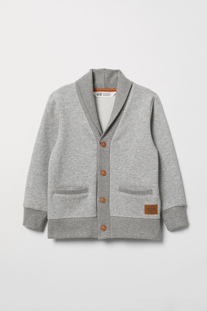 button front sweatshirt cardigan