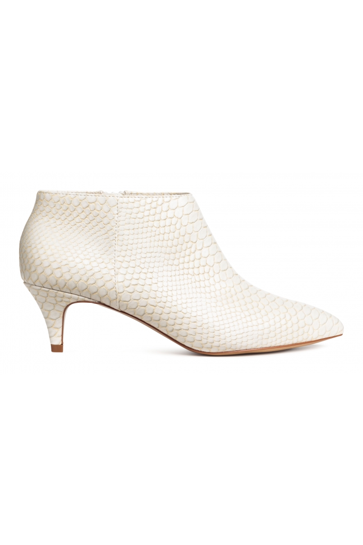 h&m white ankle boots