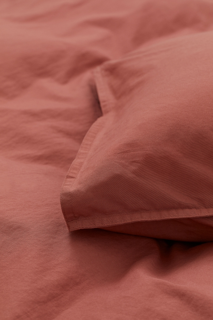 Washed Cotton Duvet Cover Set Rust Red H M Cn