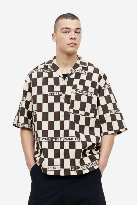 H & M Printed baseball shirt(Black/Brolga)