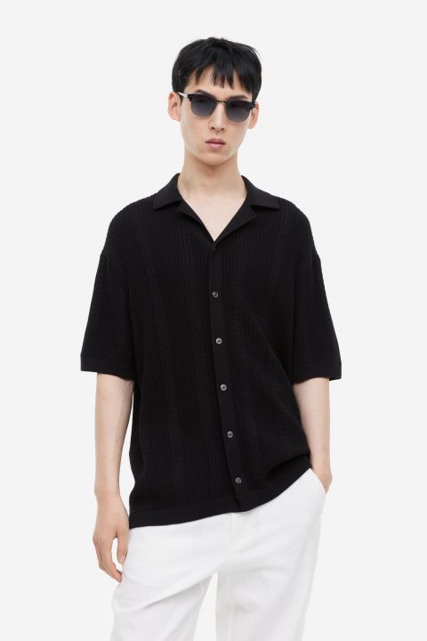 H & M Printed baseball shirt(Black/Brolga)