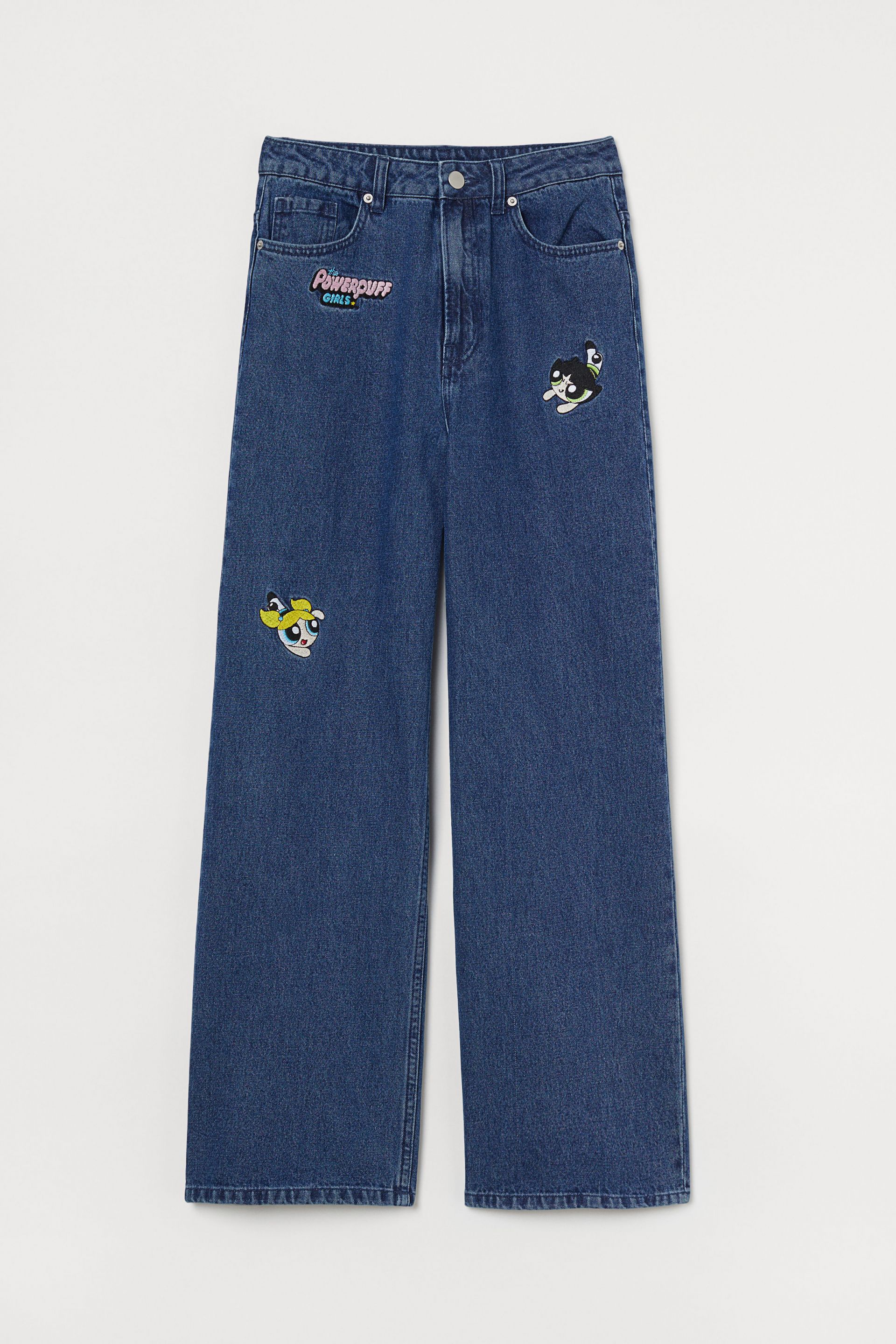 Wide High Jeans - Denim blue/The Powerpuff Girls| H&M CN