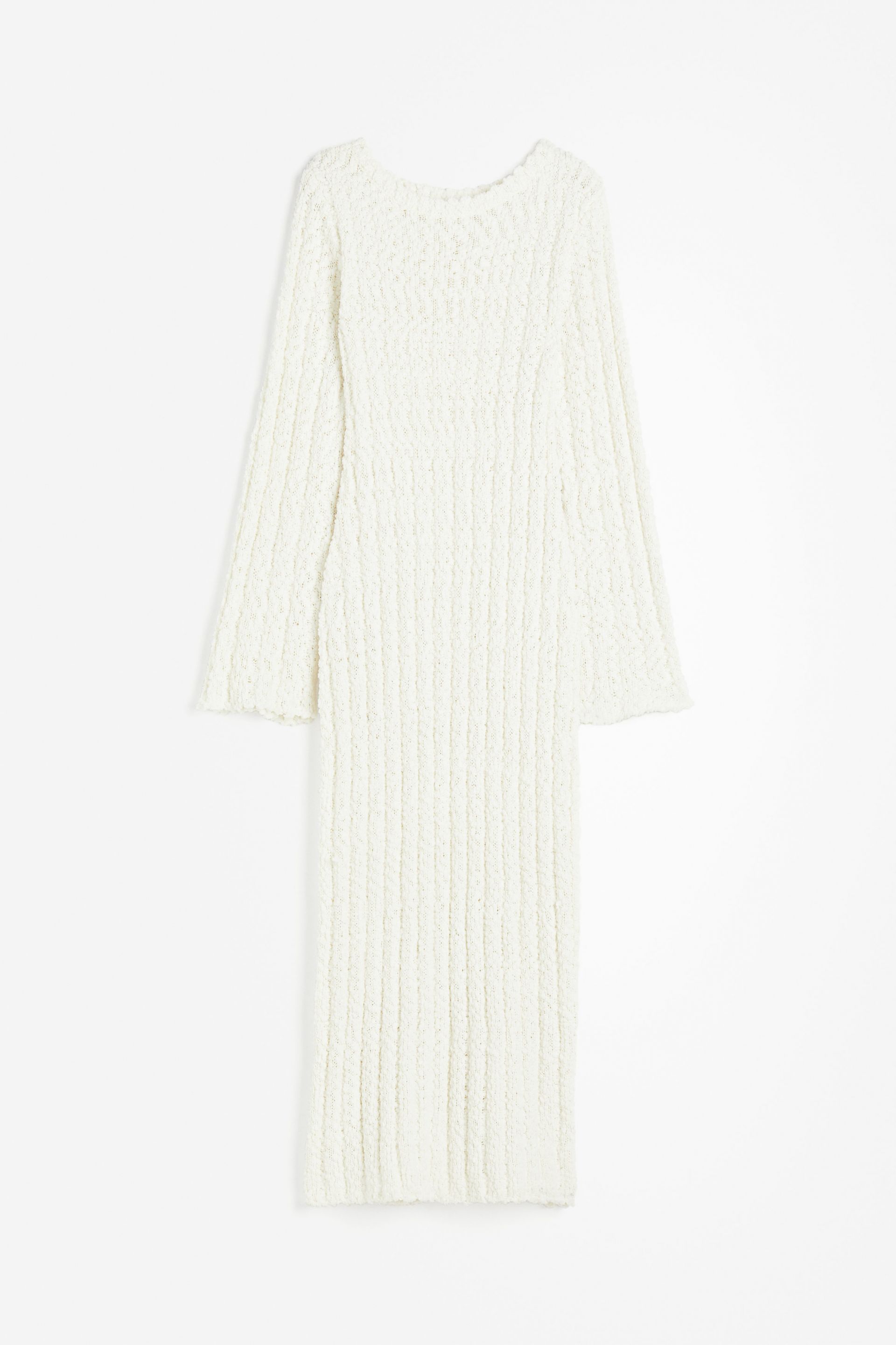 Bouclé-knit bodycon dress - Cream| H&M CN