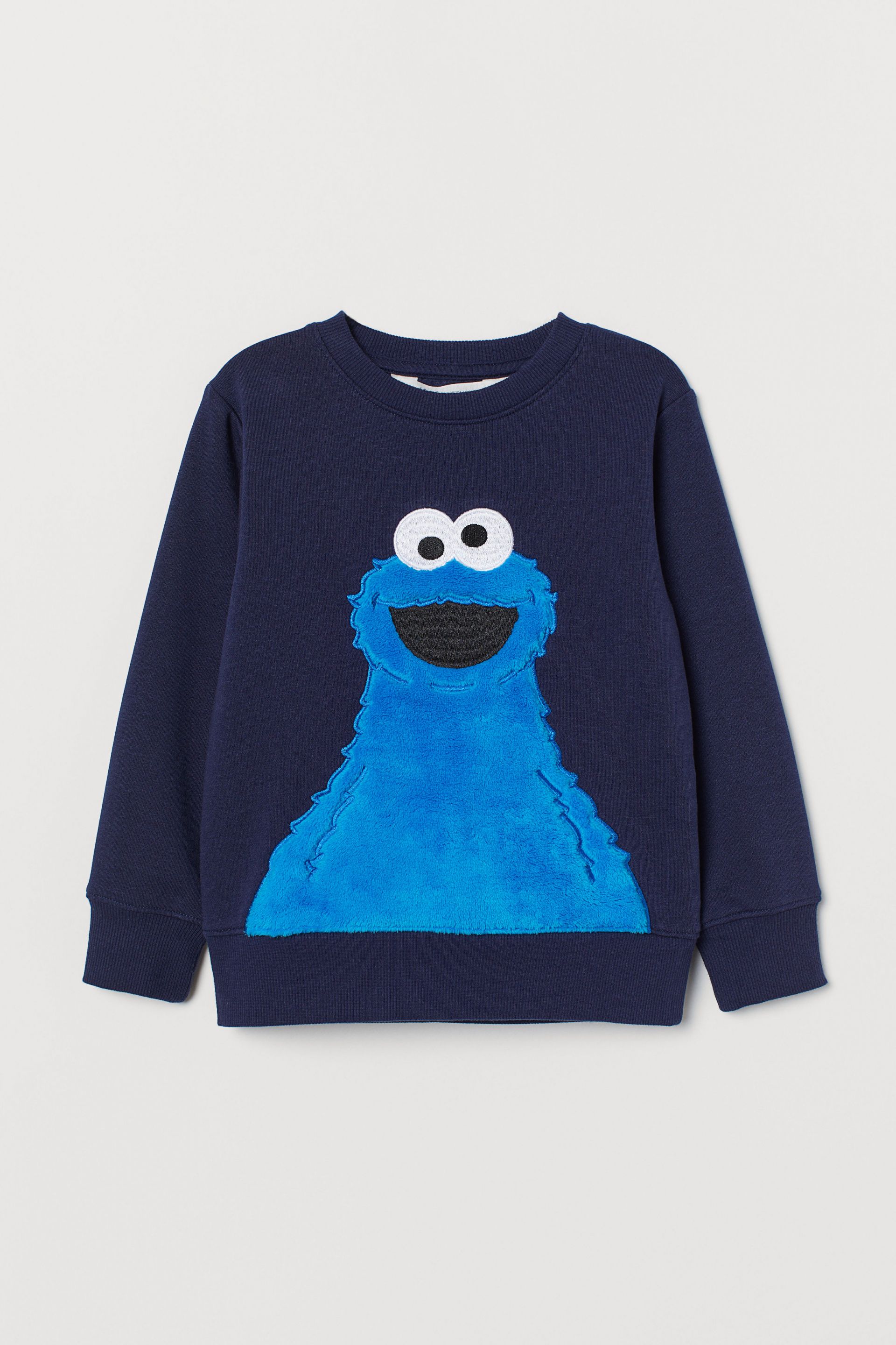 Sweatshirt with a motif Dark blue Cookie Monster H M CN