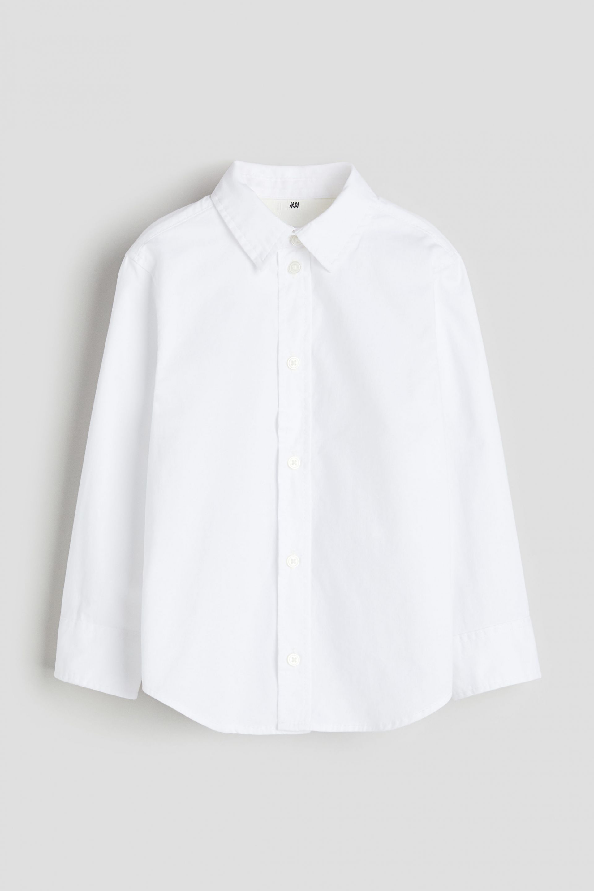 Long-sleeved cotton shirt - White| H&M CN