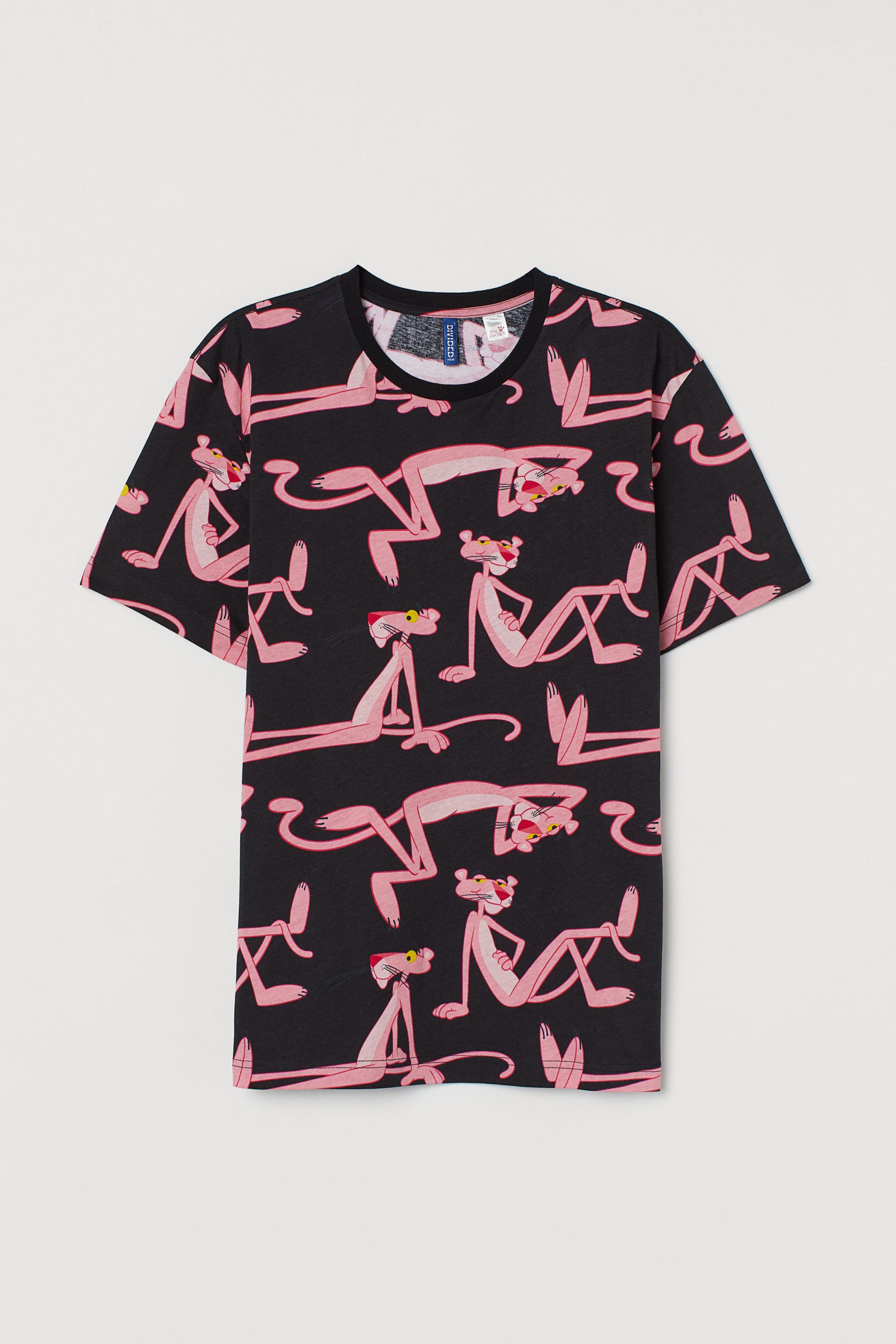 Regular Fit T-shirt - Black/Pink Panther| H&M CN