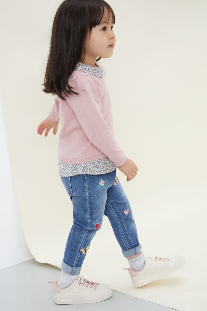 Embroidered jeans - Denim blue/Bees - Kids