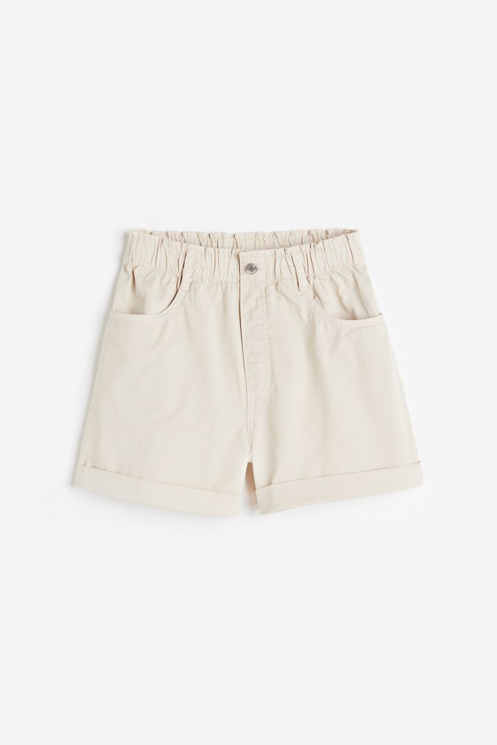 Shiny Twill Mini Shorts