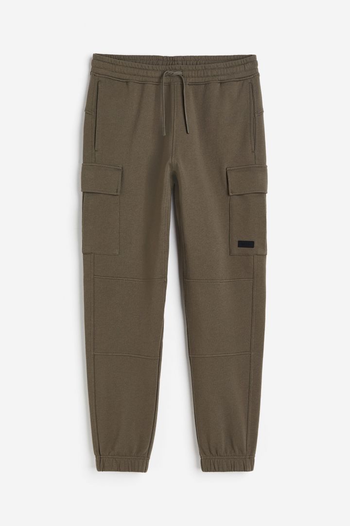 DryMove™ Cotton cargo joggers - Khaki green