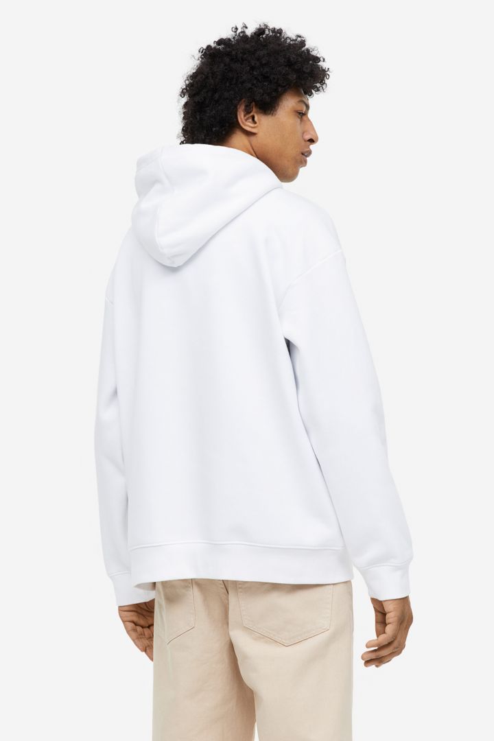 Loose Fit Printed Hoodie - White/Varcity - Men