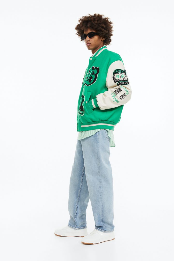 Baseball Jacket - Bright green/cream - Men