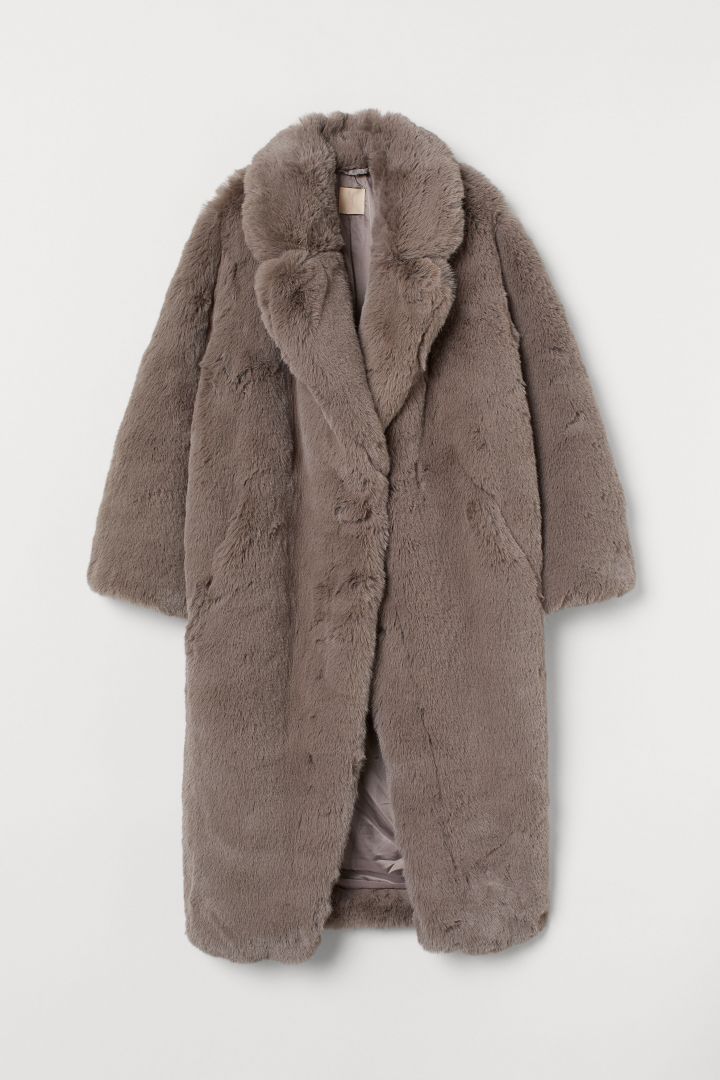 H&M 2024 faux fur coat in gray *blogger's favorite!