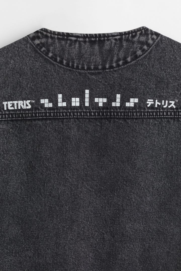 棉质牛仔布工装马甲- 深灰色/Tetris| H&M CN