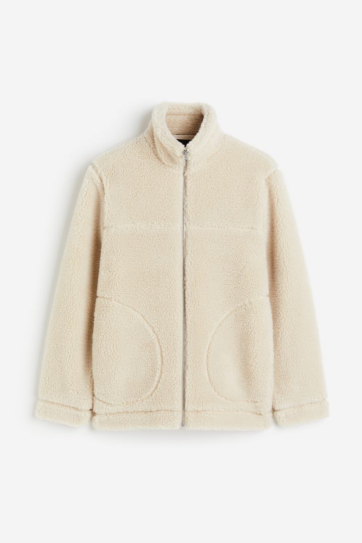 H&M Teddy Fleece Jacket Loose-fit beige ALL SIZES XS & L
