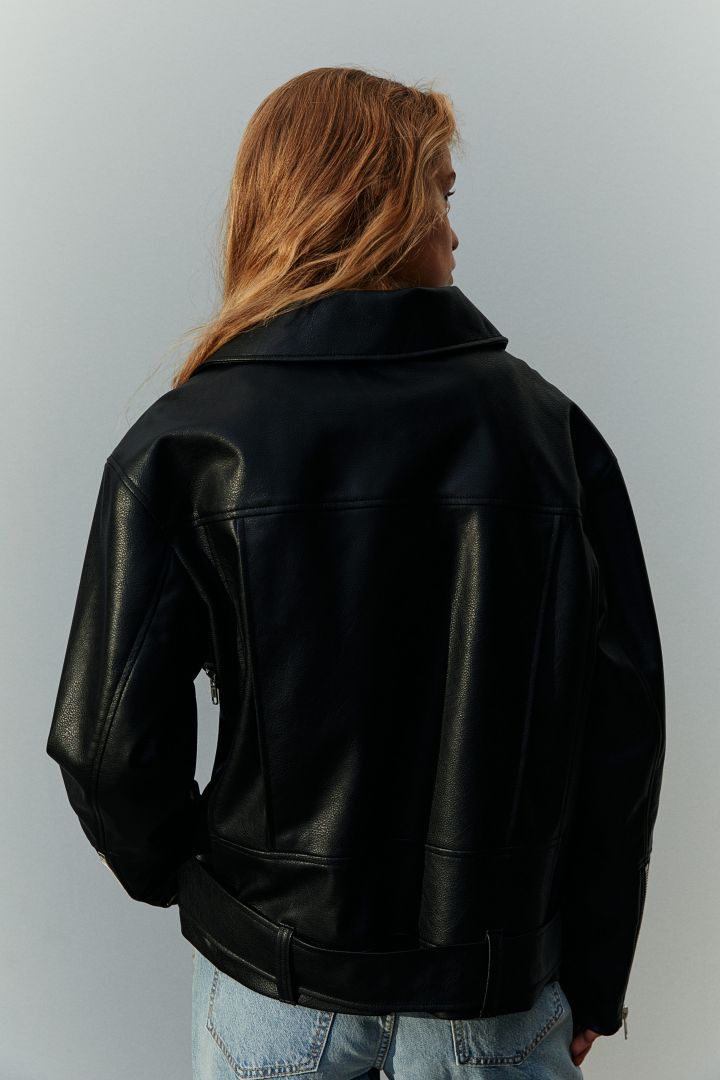 H&m oversized hotsell biker jacket