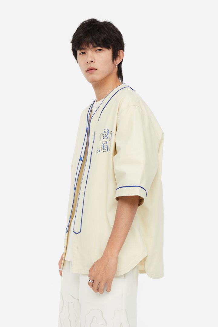 H & M Printed baseball shirt(Black/Brolga)