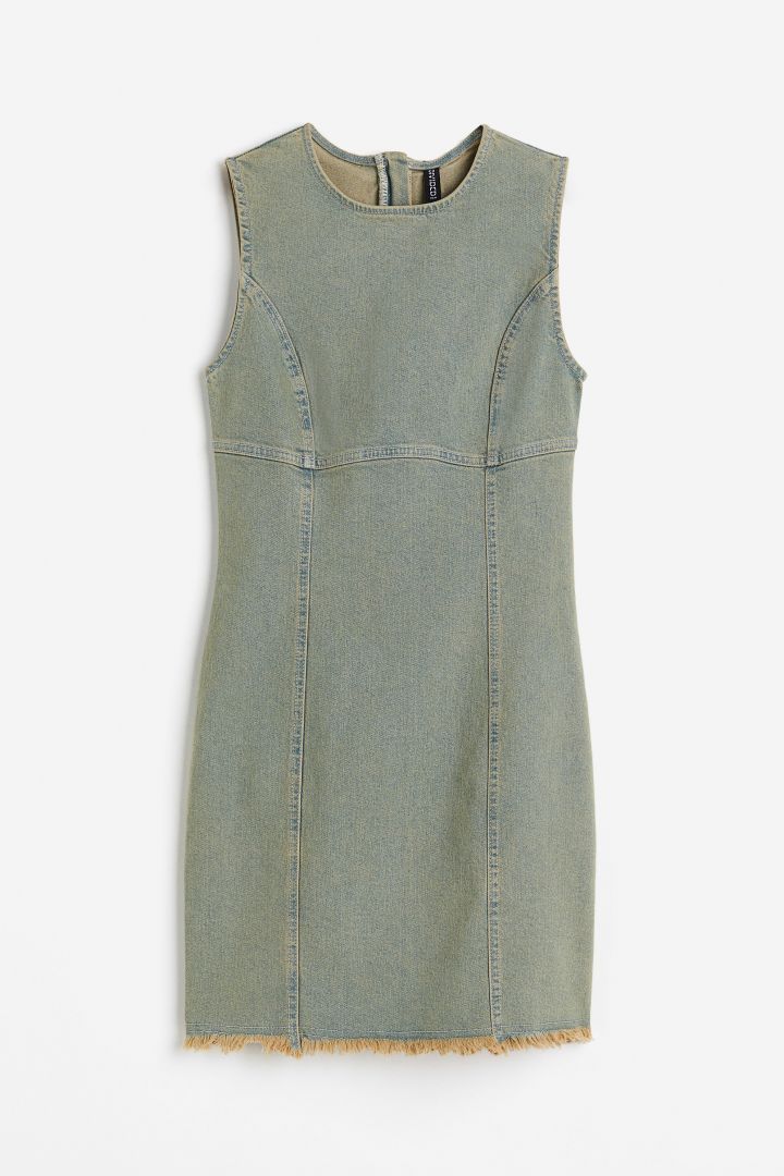 H&m yellow denim store dress