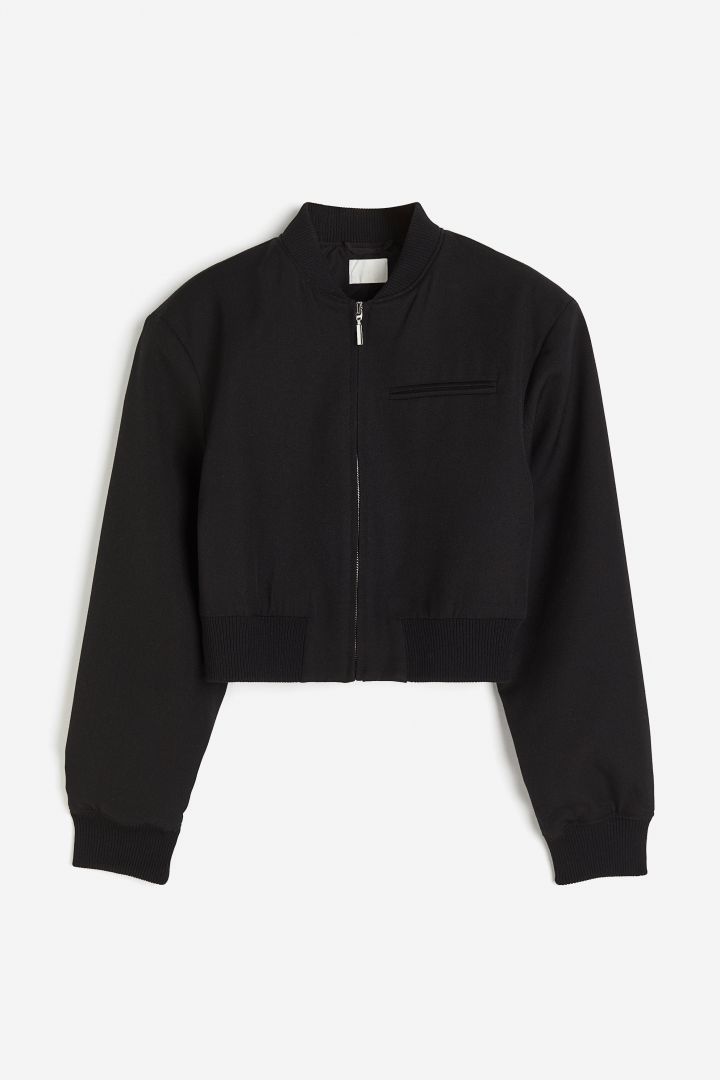 Prada Cropped Bomber Jacket Black - SS23 - US