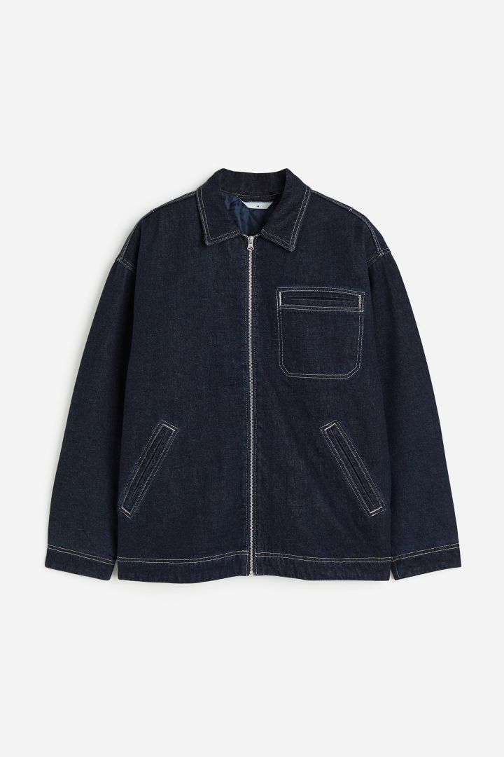 Buy Men's Arte Blue Contrast Stitch Blue Denim Jacket Online
