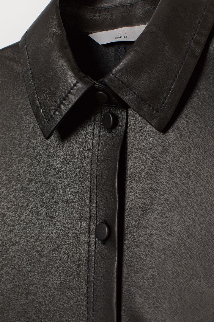 Hm on sale leather shirt