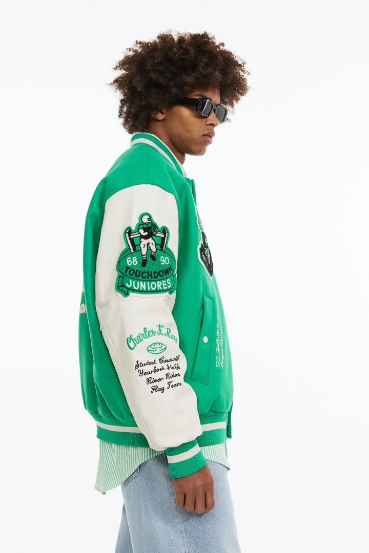 Baseball Jacket - Bright green/cream - Men