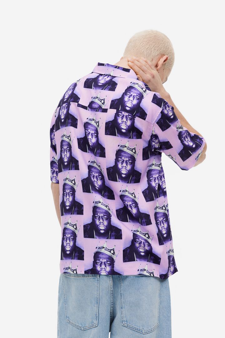 Relaxed Fit Patterned resort shirt - Purple/The Notorious B.I.G.