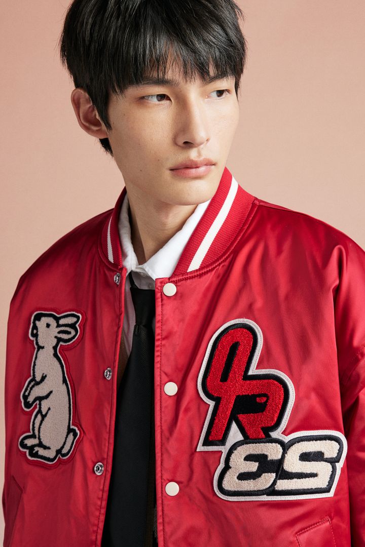 H&M Men's Oversized Fit Baseball Jacket