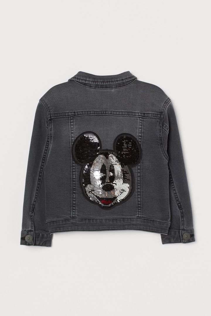 Sequin denim shop jacket h&m