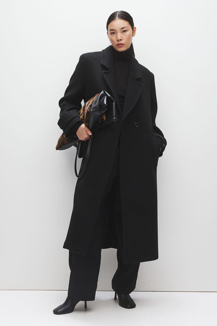 Maxi coat - Black| H&M CN