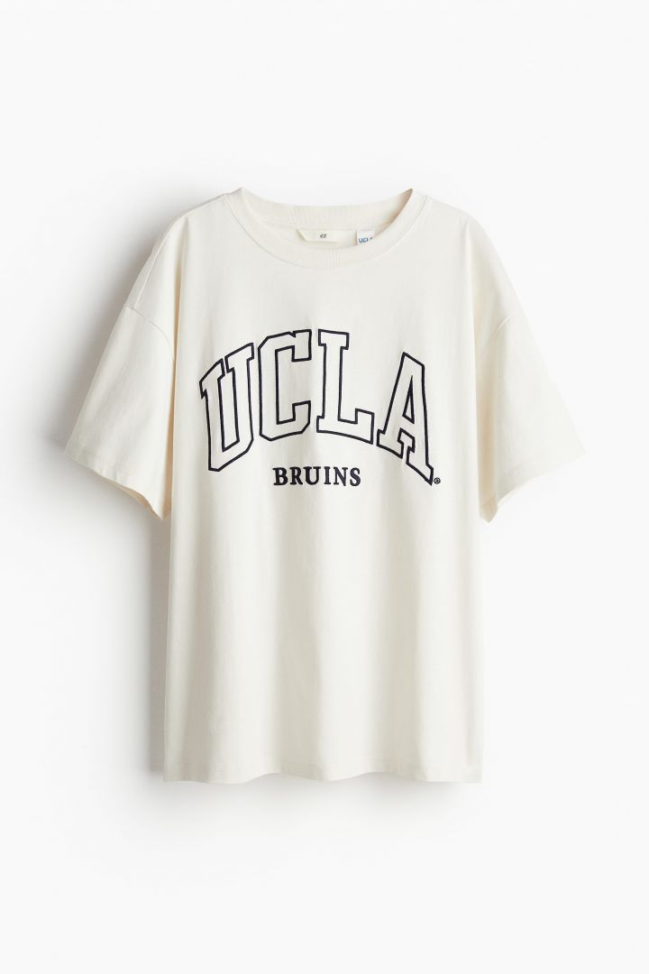 Oversized printed T-shirt - Cream/UCLA| H&M CN