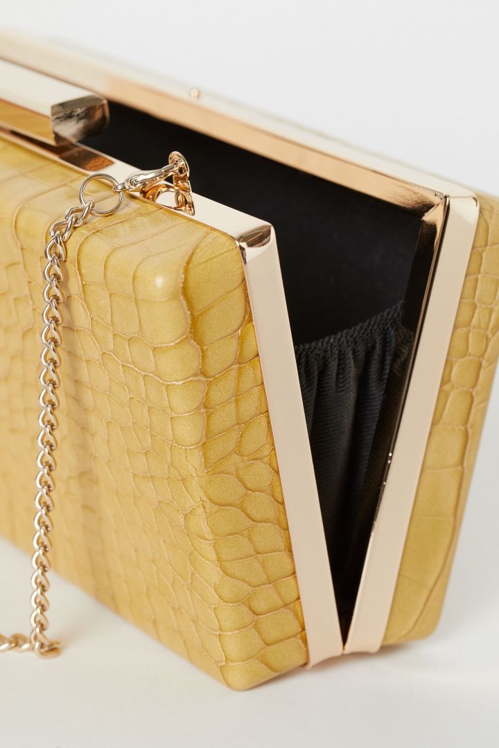 yellow snakeskin bag