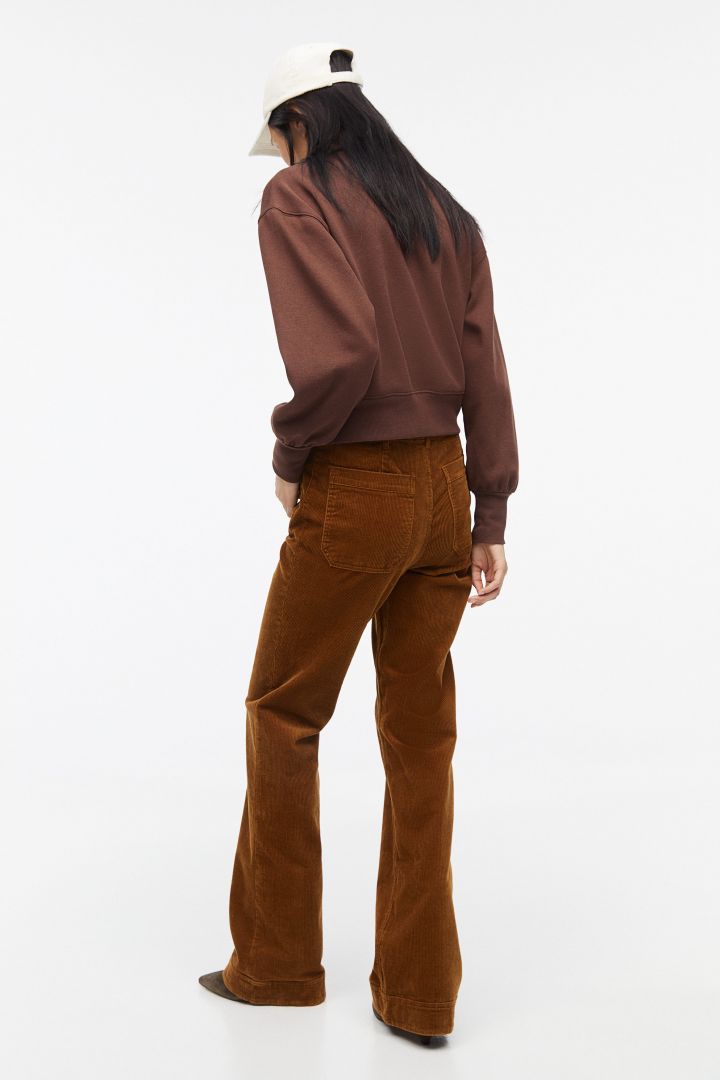 H&M Brown Corduroy Flare Pants