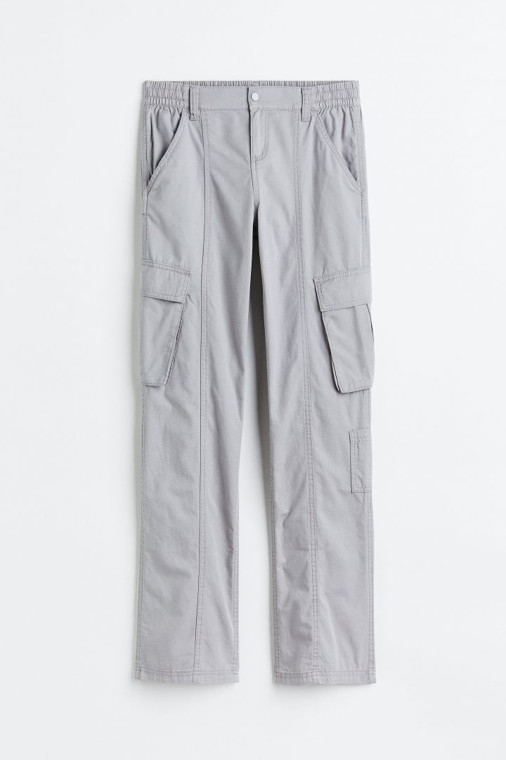 Canvas cargo trousers - Light grey