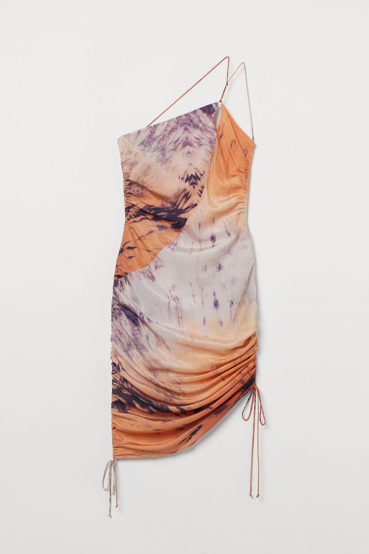 Draped dress - Apricot/Tie-dye| H☀M CN