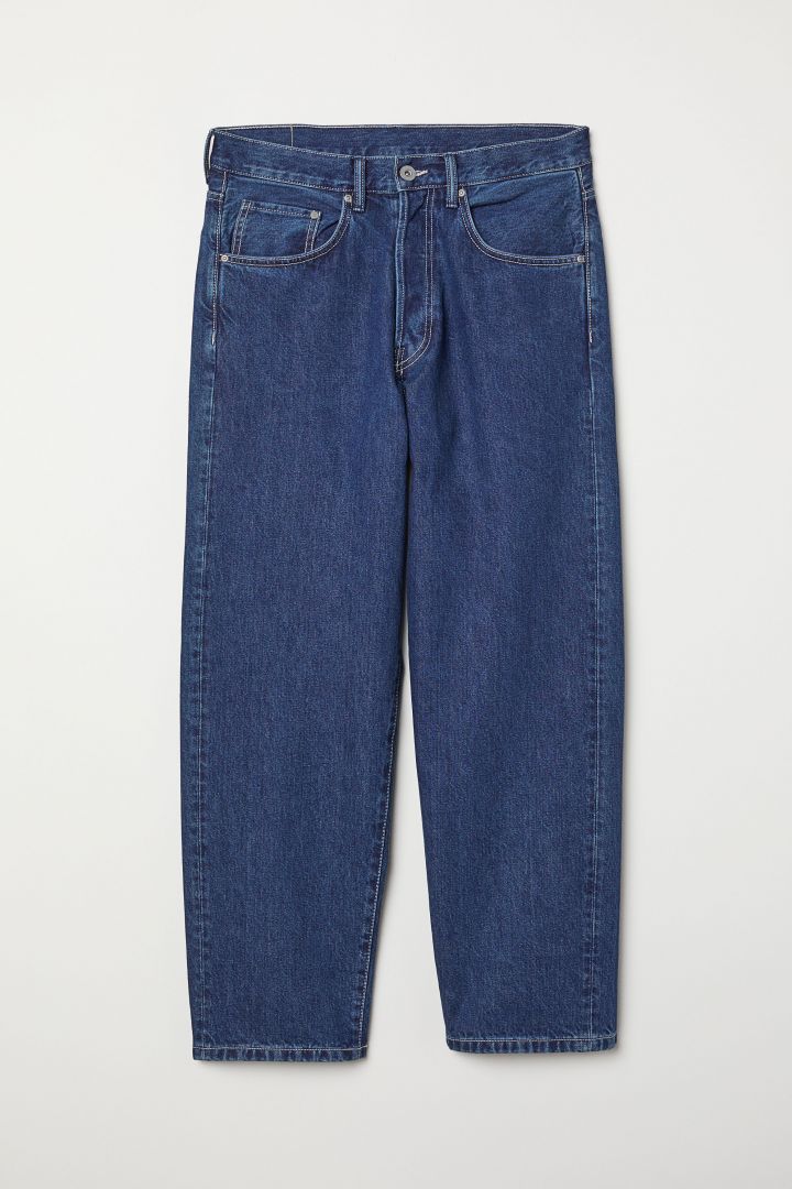 Baggy Jeans Dark Denim Blue H M Cn