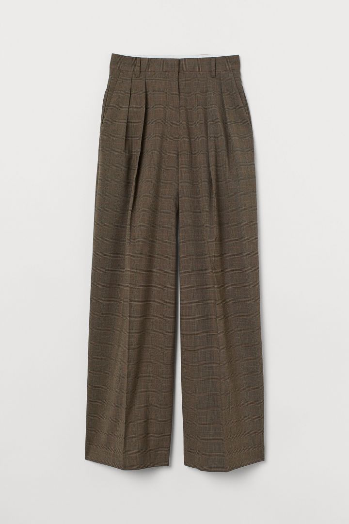 Disappointment hiking Thaw, thaw, frost thaw wide twill trousers h and m  brown weight make out radiator