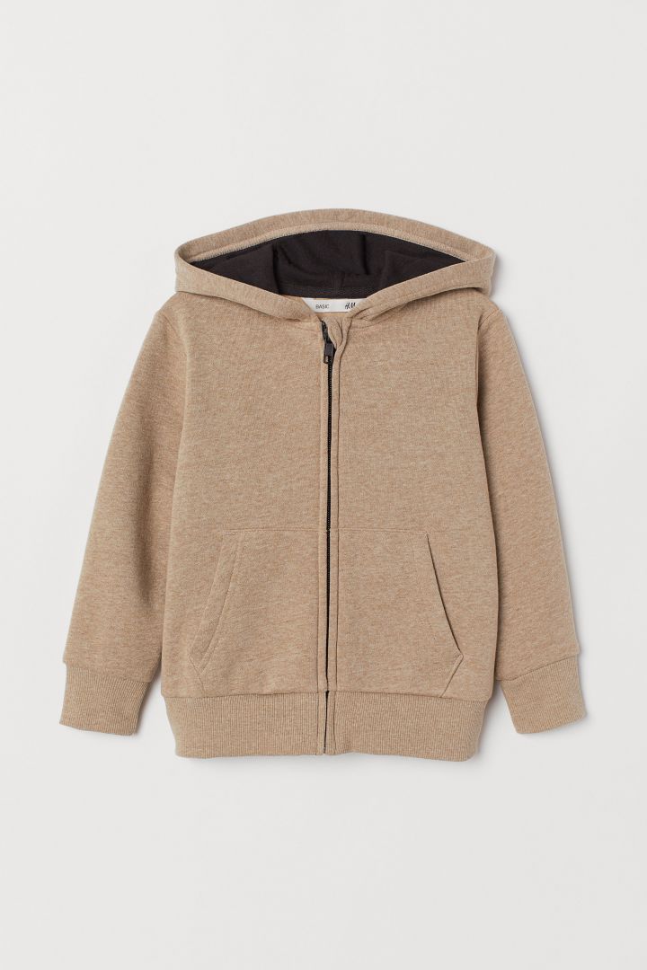 brown zip up hoodie h&m