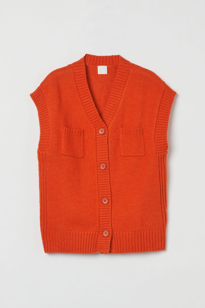 Sleeveless cardigan Orange red H M CN