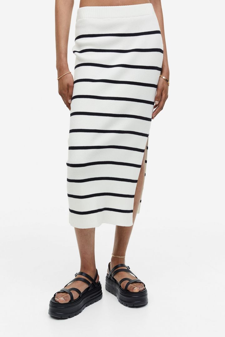 H&m striped clearance skirt