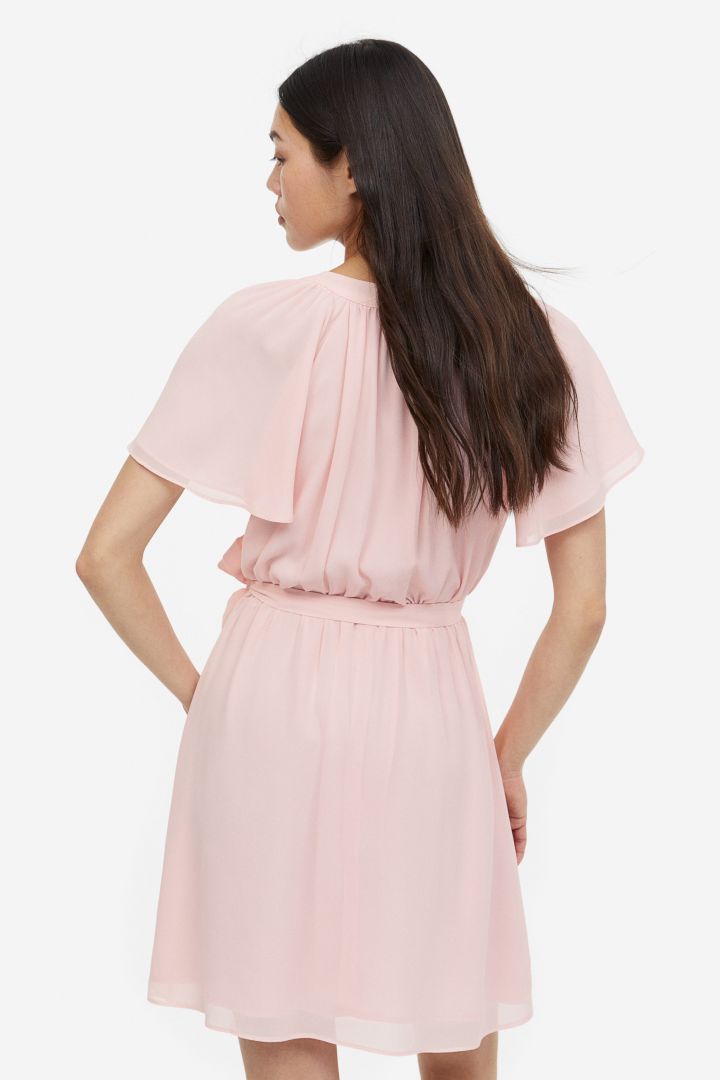 H&m v shop neck chiffon dress