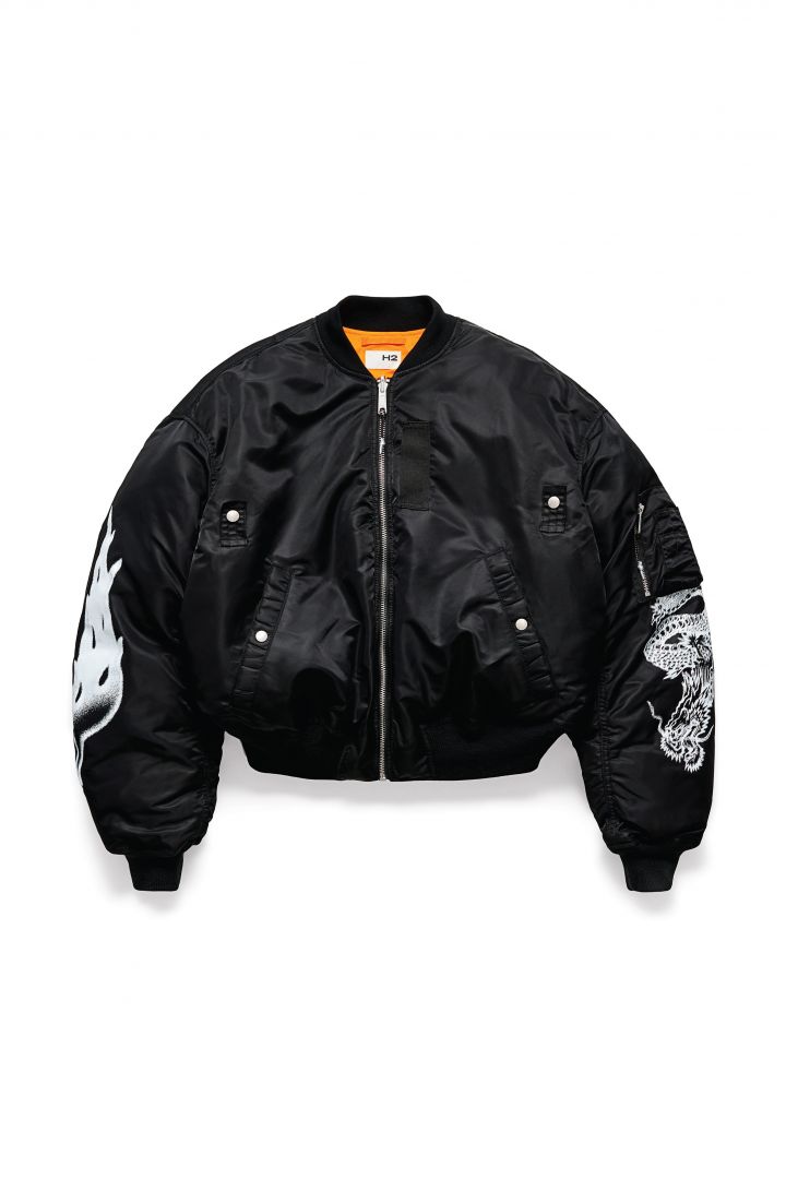 Reversible bomber jacket - Black/Orange| H&M CN