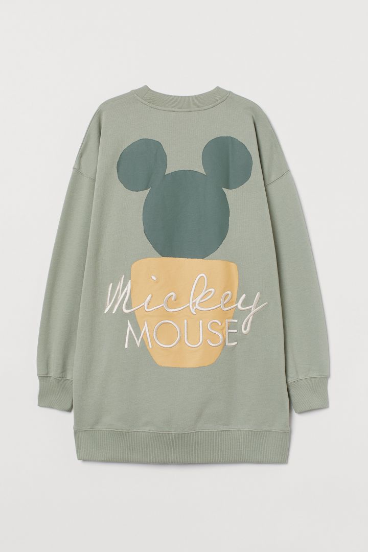 h&m green mickey sweatshirt